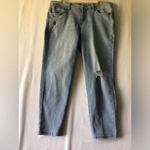 1822 Denim Light Blue Ripped Slim Jeans